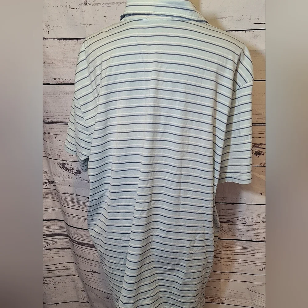 Ralph Lauren Blue and White Striped Soft Polo Shirt Sz XXL #1960